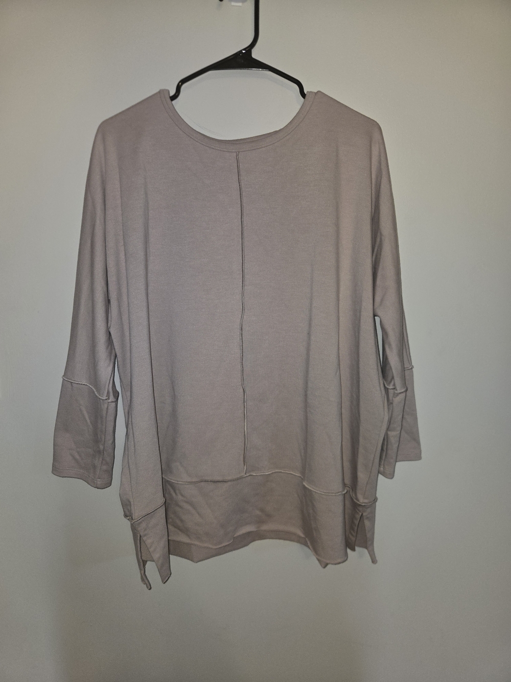 Womens SPANX Relaxed Long Sleeve Tunic Sweatshirt in Taupe Size Large